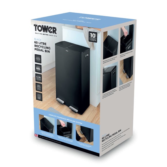 Tower 60L Recycling Pedal Bin, product image 24