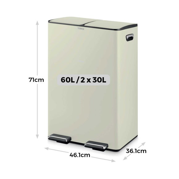 Tower 60L Recycling Pedal Bin, product image 6
