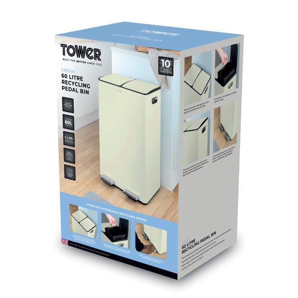 Tower 60L Recycling Pedal Bin, product image 8