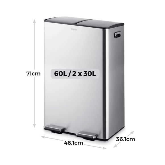 Tower 60L Recycling Pedal Bin, product image 30