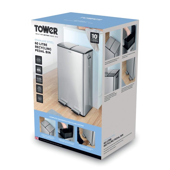 Tower 60L Recycling Pedal Bin, product image 32