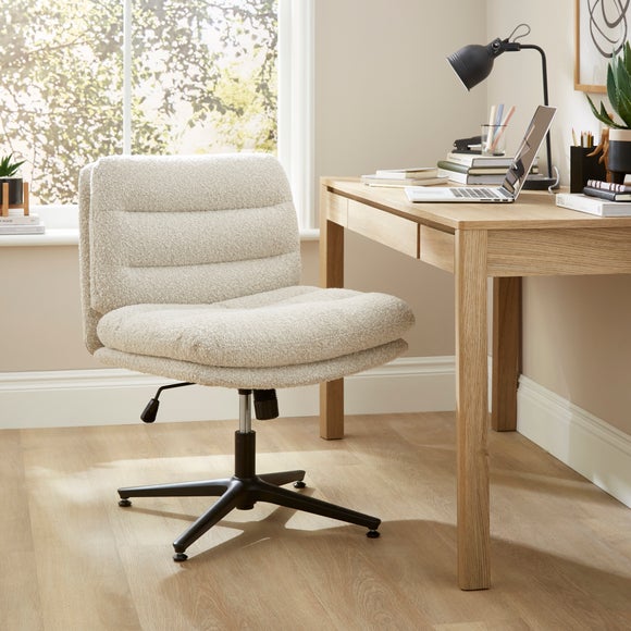Bertha Tonal Boucle Wide Criss Cross Office Chair, product image 1