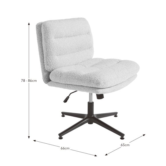 Bertha Tonal Boucle Wide Criss Cross Office Chair, product image 8