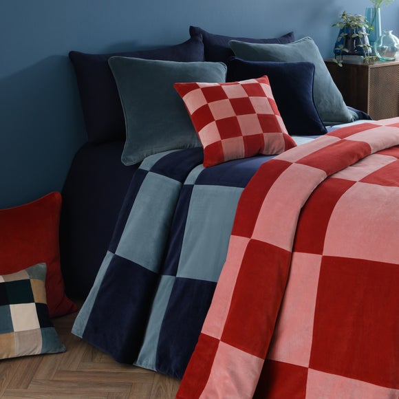 Clara Cotton Velvet Patchwork Bedspread, product image 3