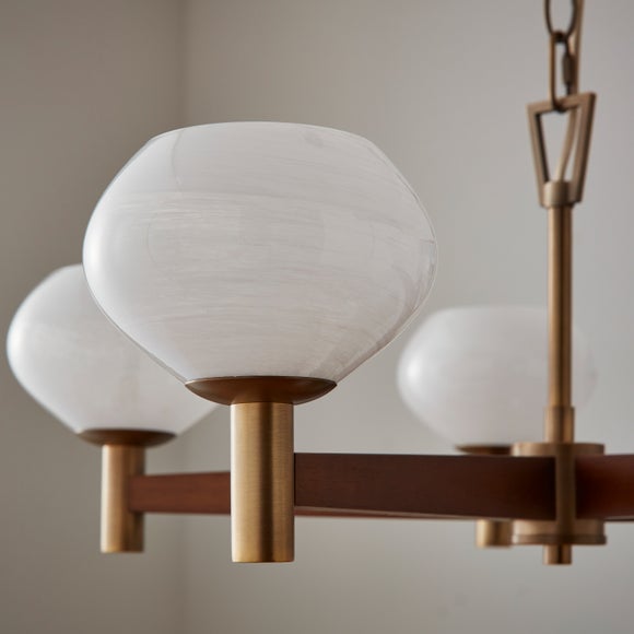 Hartford Alabaster 5 Light Semi Flush Ceiling Light