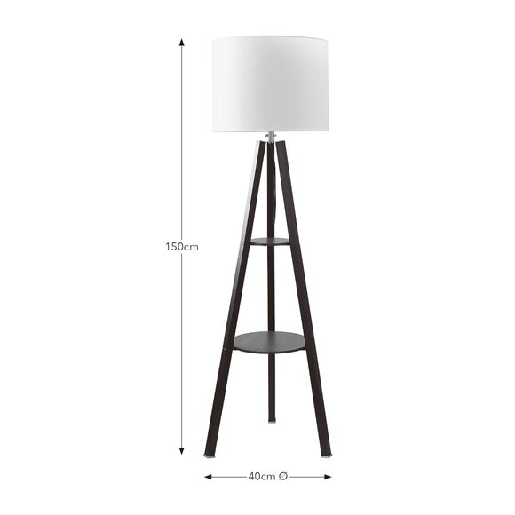 Milford Shelved Tripod Floor Lamp