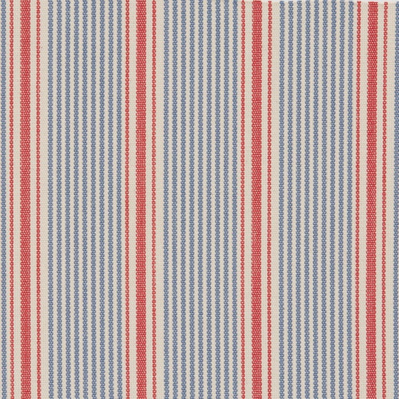Zoe Retro Coastal Stripe Square Storage Footstool