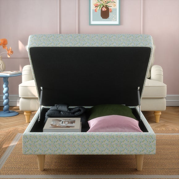 Zoe Ditsy Floral Square Storage Footstool