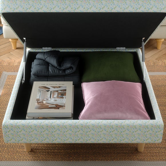Zoe Ditsy Floral Square Storage Footstool