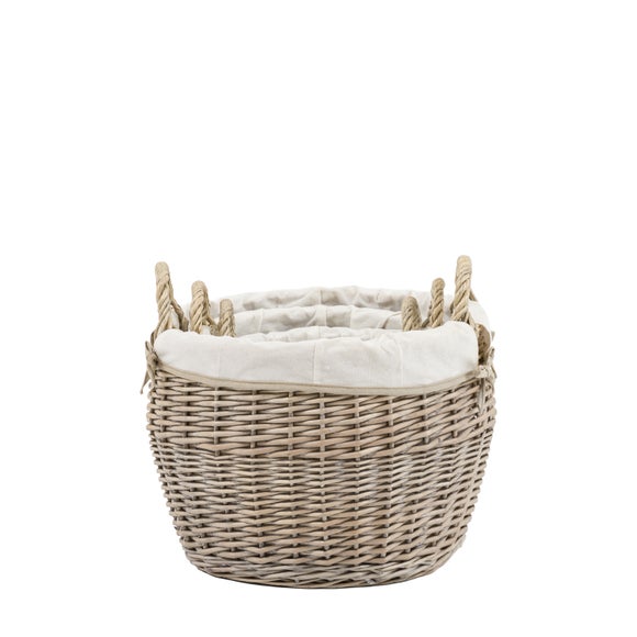 Cedar & Sage Set of 3 Aro Round Lined Baskets