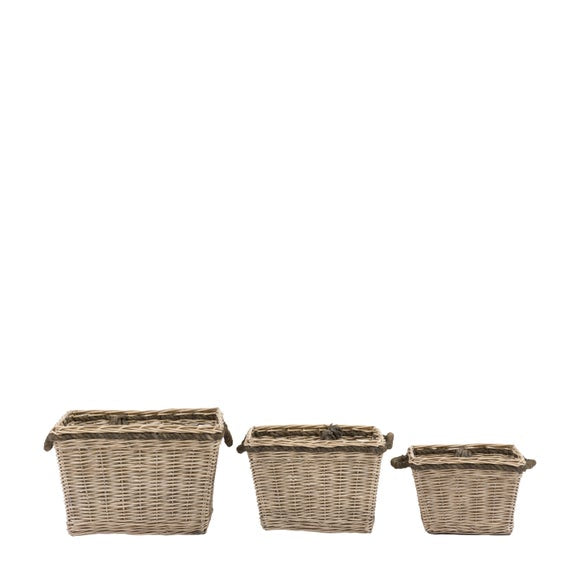 Cedar & Sage Set of 3 Aspen Woven Log Baskets