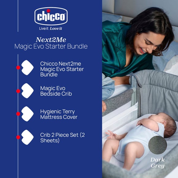 Chicco Next to Me Magic Evo Crib and Sheets Bundle, product image 9