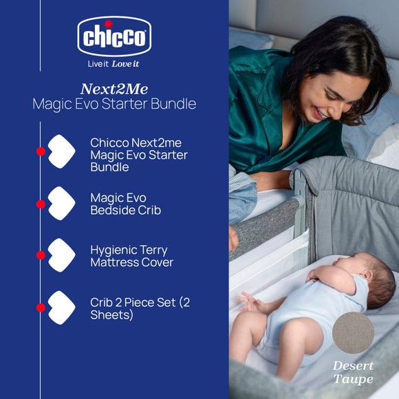 Chicco Next to Me Magic Evo Crib and Sheets Bundle, product image 2