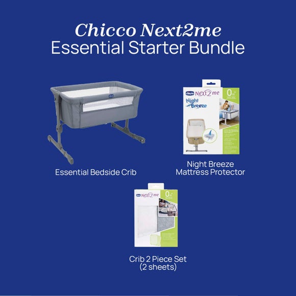 Chicco Next to Me Essential Crib with Mattress Topper and Sheets Bundle, product image 3
