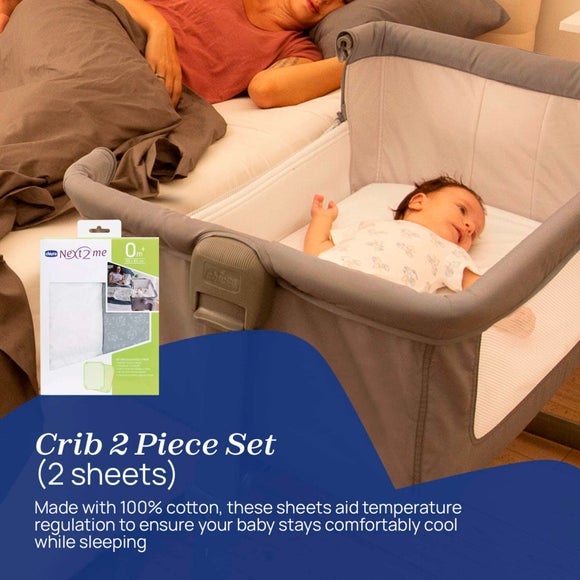 Chicco Next to Me Essential Crib with Mattress Topper and Sheets Bundle, product image 6