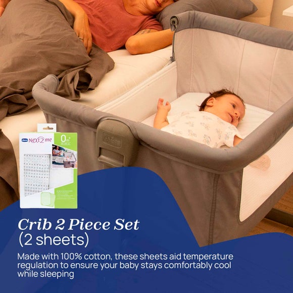 Chicco Next to Me Essential Crib with Mattress Topper and Sheets Bundle, product image 13