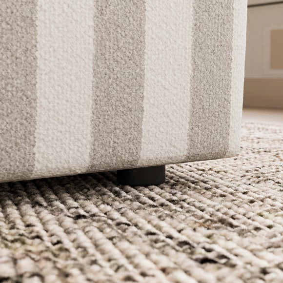 Box Chest Boucle Stripe Storage Footstool