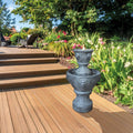 Two‑Tier Water Feature with Lion Heads