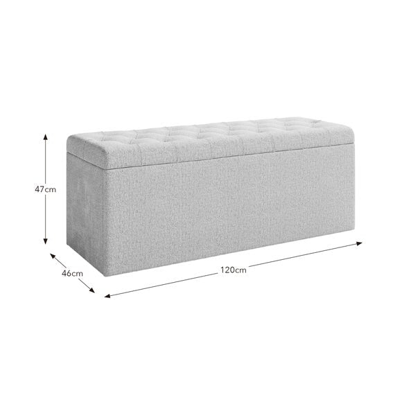 Emberly Chenille End of Bed Storage Ottoman