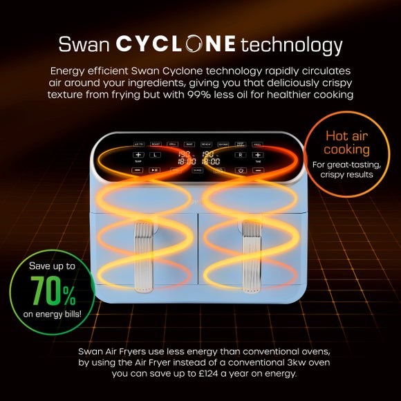 Swan Dual Baskets Air Fryer, product image 19