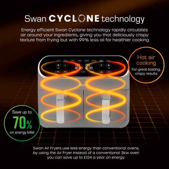 Swan Dual Baskets Air Fryer, product image 11