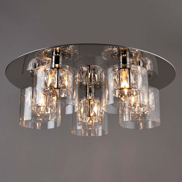 Return - Vogue Armoury 5 Light Flush Ceiling Light