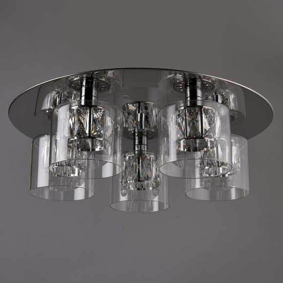 Return - Vogue Armoury 5 Light Flush Ceiling Light