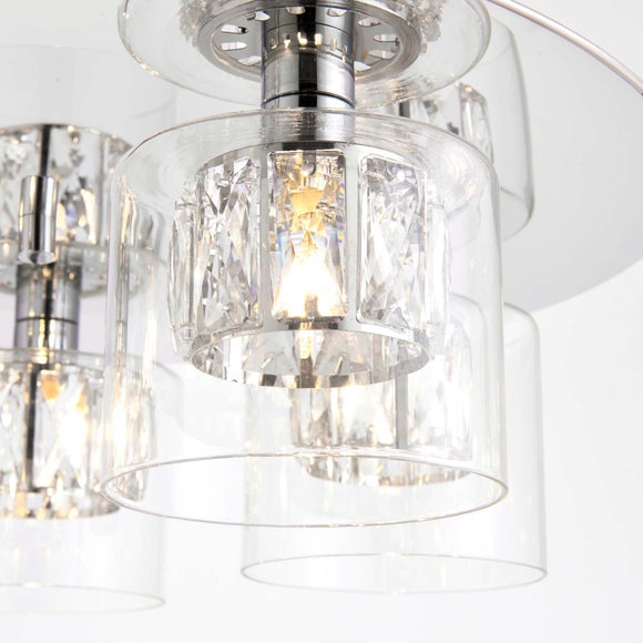 Return - Vogue Armoury 5 Light Flush Ceiling Light