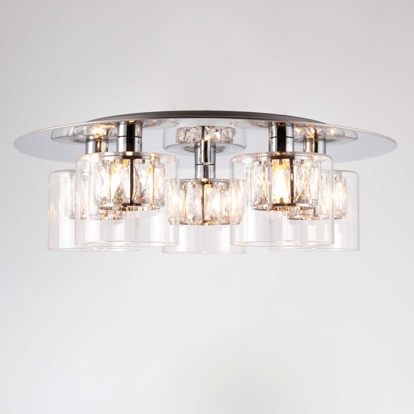 Return - Vogue Armoury 5 Light Flush Ceiling Light