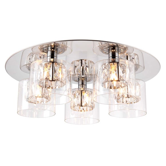 Return - Vogue Armoury 5 Light Flush Ceiling Light